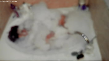 Solo bubble bathing boy