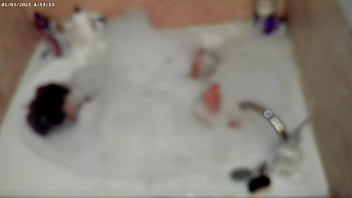 Solo bubble bathing boy