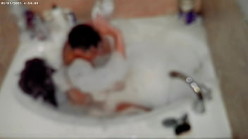 Solo bubble bathing boy