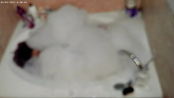 Solo bubble bathing boy