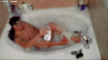 Solo bubble bathing boy