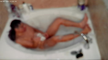 Solo bubble bathing boy