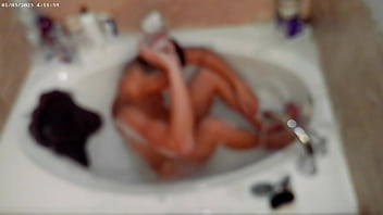 Solo bubble bathing boy