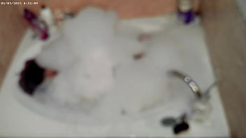 Solo bubble bathing boy