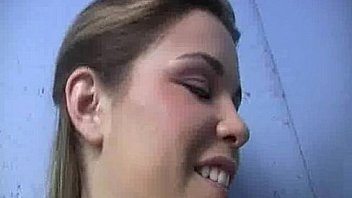 Blonde katie sucks black cock in gloryhole