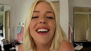 Tasty teenage blonde babe taking it all off