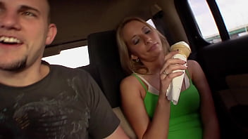 Slut sucks j macs cock in car during first time porn vid