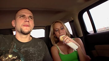 Slut sucks j macs cock in car during first time porn vid
