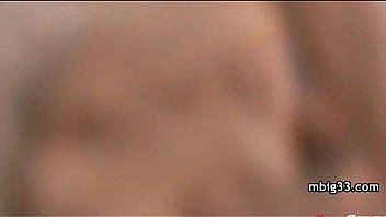 Oiled up hottie fucks a big black cock