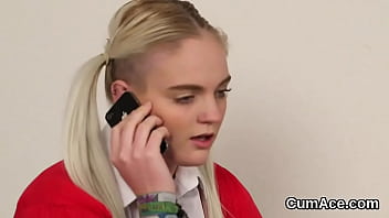 Awesome cutie loves a throat fucking and ton of cream on her face