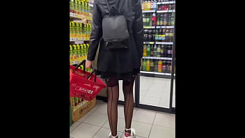 Sloppy deepthroat footjob and rimming after public flashing and risky elevator blowjob