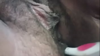 Desi indian inserting toothbrush in asshole