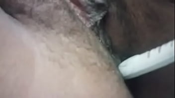 Desi indian inserting toothbrush in asshole