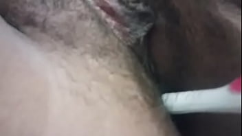 Desi indian inserting toothbrush in asshole