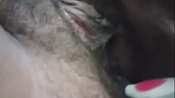 Desi indian inserting toothbrush in asshole