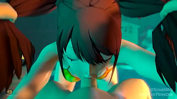 Teen gives amazing blowjob and got intense bang at pool creampie