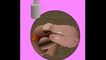 Animated cumshot on soles nasty