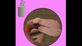 Animated cumshot on soles nasty