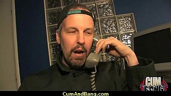 Ebony chick fucked hard in group sex action 14