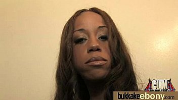 Ebony slut gets an interracial group sex 10