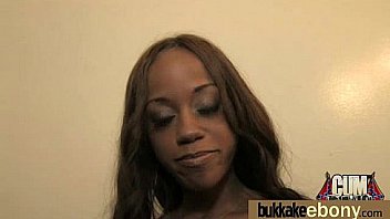 Ebony slut gets an interracial group sex 10