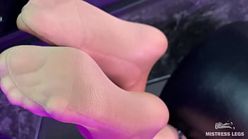 I tease you with my beautiful big nylon ass and nylon soles