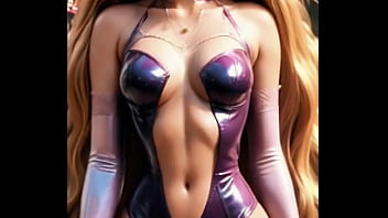 From Fairytale Princess To Crimson Seductress Rapunzel Takes On A Bold New Look Her Flowing Golden Hair Contrasts With The Fiery Latex Blending Innocence With Irresistible Desire thumbnail