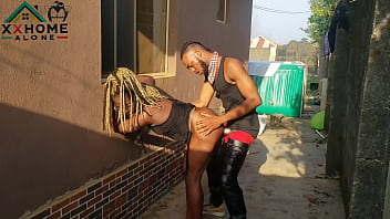 Jasmine candy is a slutty neighbor she had a quick sex with her neighbors outdoors behind the windows