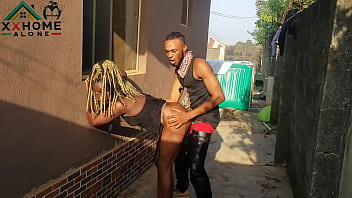 Jasmine candy is a slutty neighbor she had a quick sex with her neighbors outdoors behind the windows