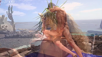 Aylin tattoo enjoys a deep anal treatment on the cliff