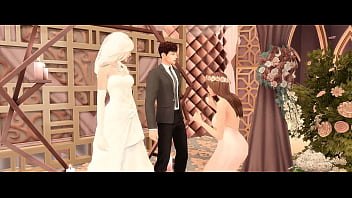 Perverted stepmom fucked her stepdaughter's husband at the wedding sims anime hentai sfm