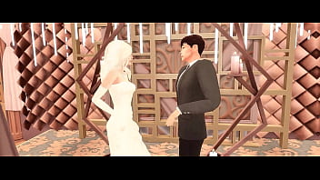 Perverted stepmom fucked her stepdaughter's husband at the wedding sims anime hentai sfm