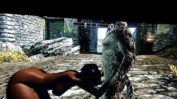 Perra tiene sexo con un khajita