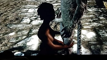 Perra tiene sexo con un khajita