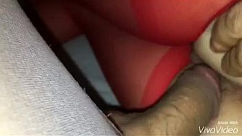 Red pantyhose amateur wife cumshot