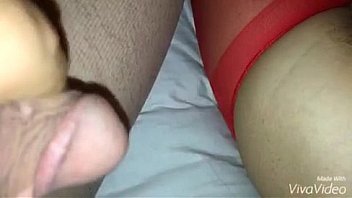 Red pantyhose amateur wife cumshot