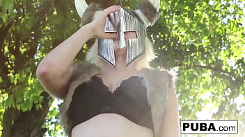 Hot blonde masturbates