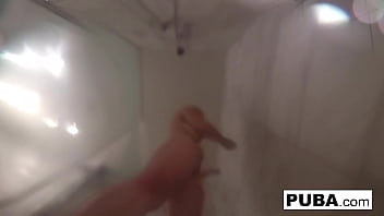 Hot blonde masturbates