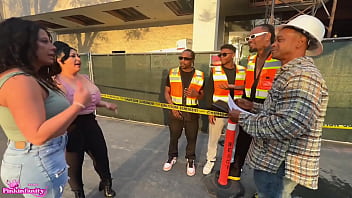 Naughty latina sluts invite the construction crew over for some hardcore labor to be cont after you get off work today