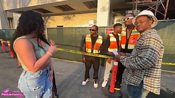 Naughty latina sluts invite the construction crew over for some hardcore labor to be cont after you get off work today