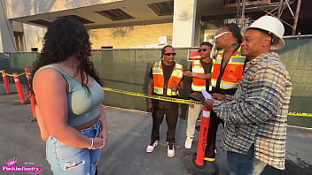 Naughty latina sluts invite the construction crew over for some hardcore labor to be cont after you get off work today