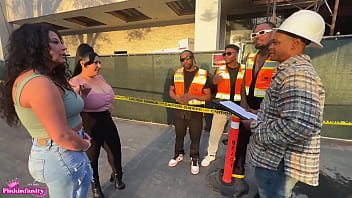 Naughty latina sluts invite the construction crew over for some hardcore labor to be cont after you get off work today