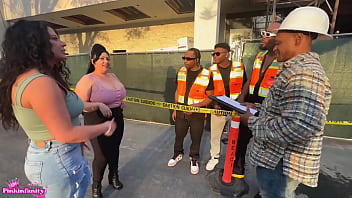 Naughty latina sluts invite the construction crew over for some hardcore labor to be cont after you get off work today