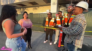 Naughty latina sluts invite the construction crew over for some hardcore labor to be cont after you get off work today