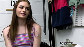 Petite spinner bends over for security guards dick