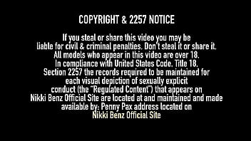 Playful nikki benz in high heels masturbating outdoors