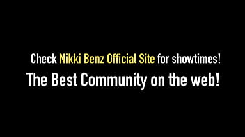 Playful nikki benz in high heels masturbating outdoors