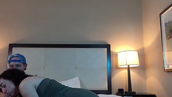 Very pretty teen sucking huge dick