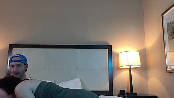 Very pretty teen sucking huge dick