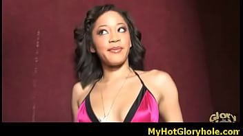 Ebony hottie swallows massive cock gloryhole 11